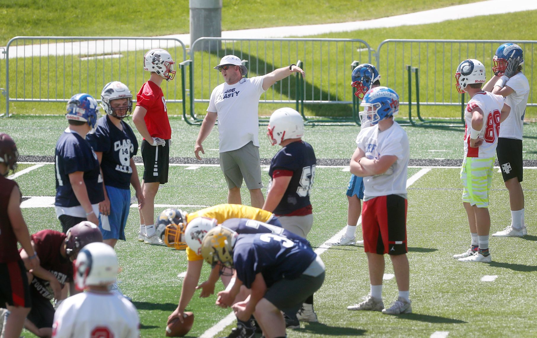 Class B All-Star football practice